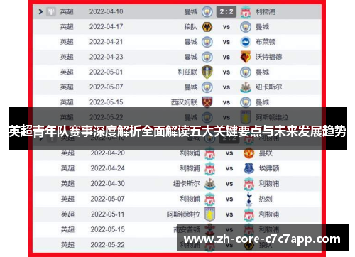 英超青年队赛事深度解析全面解读五大关键要点与未来发展趋势